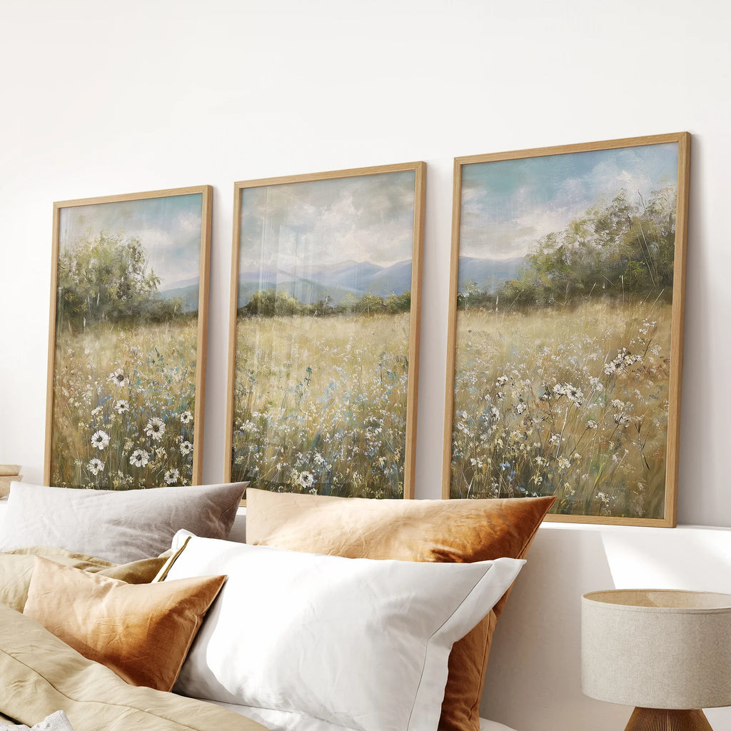 Meadow Wildflowers Prints, Set of 3