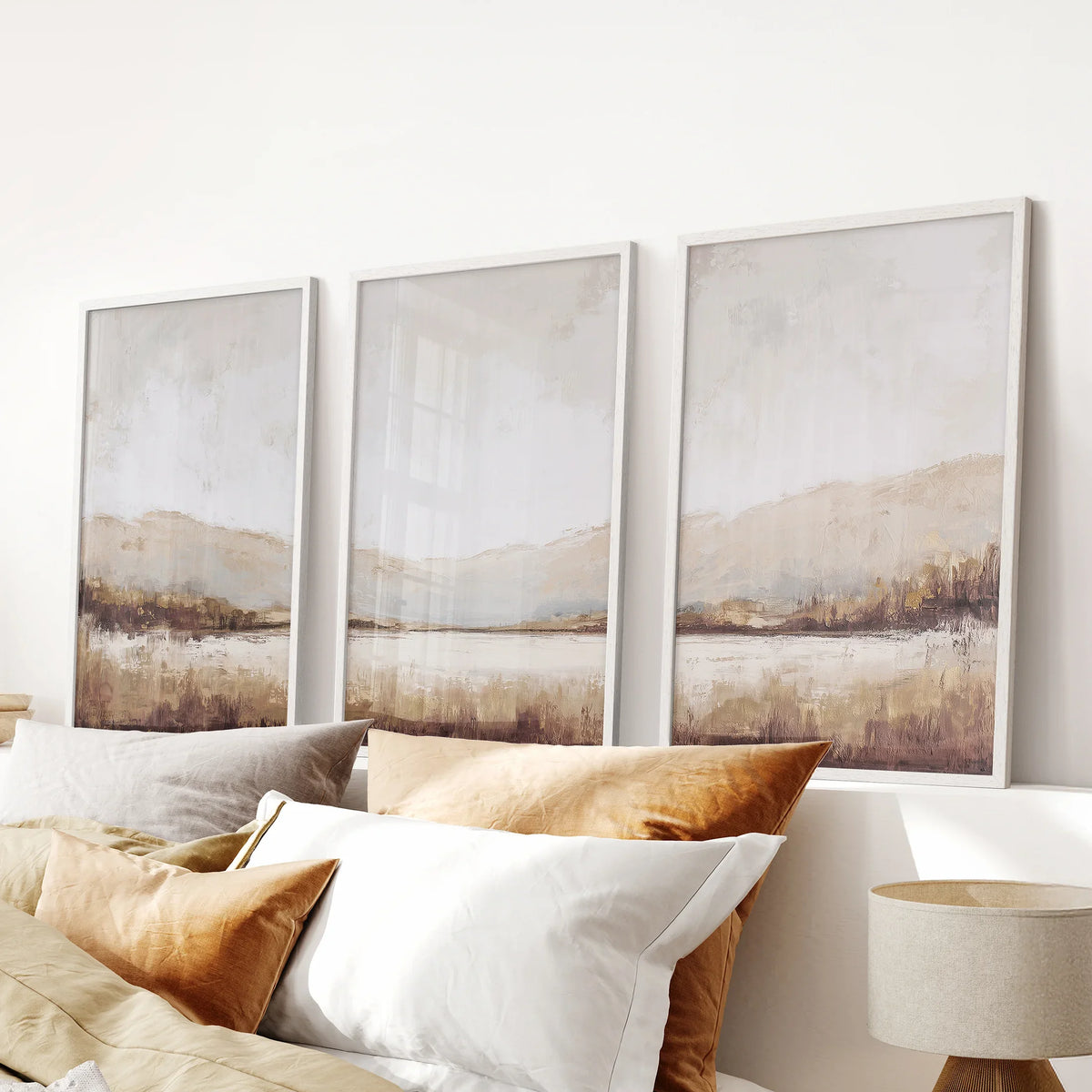 Neutral Landscape Triptych, Set of 3
