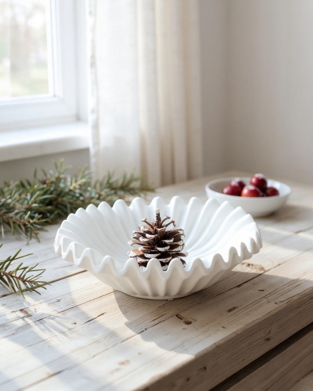Matte White Ripple Dish