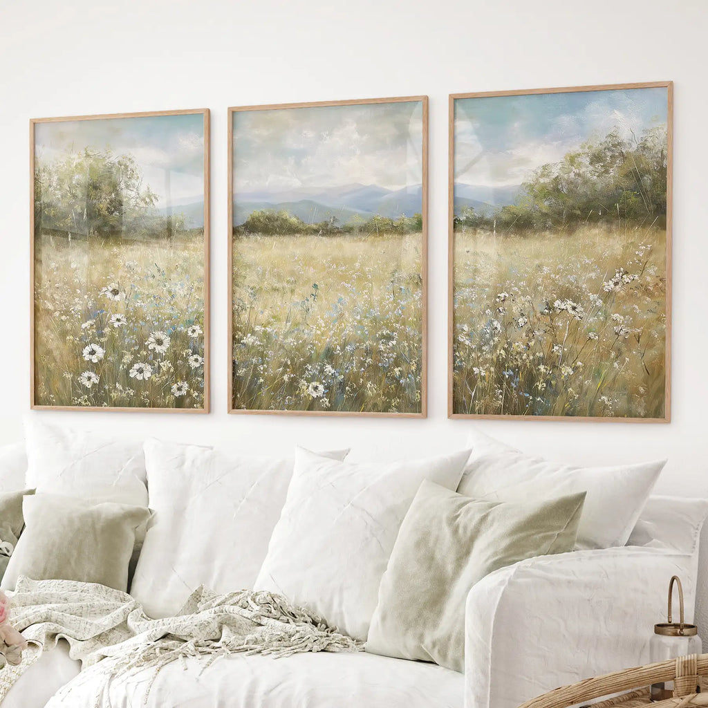 Meadow Wildflowers Prints, Set of 3
